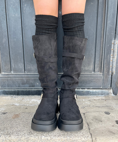 ニットニーハイソックス BLACK