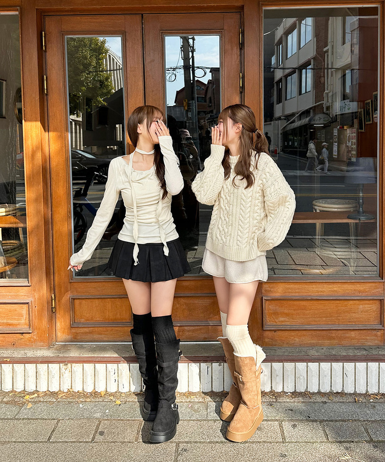 ニットニーハイソックス LIGHT BEIGE