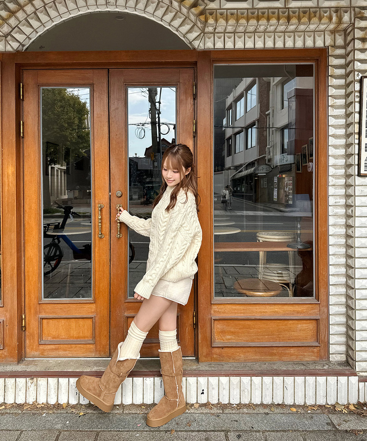 ニットニーハイソックス LIGHT BEIGE