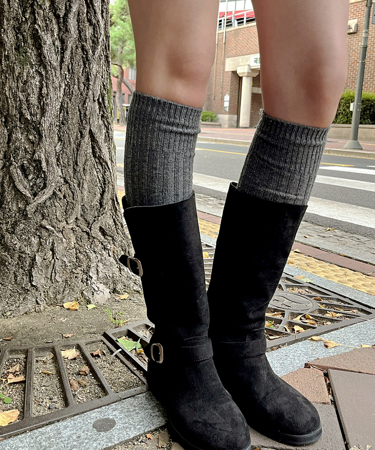 ニットニーハイソックス CHARCOAL