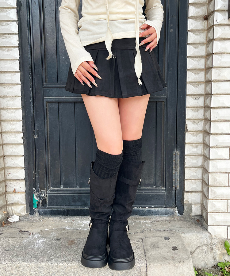 ニットニーハイソックス BLACK