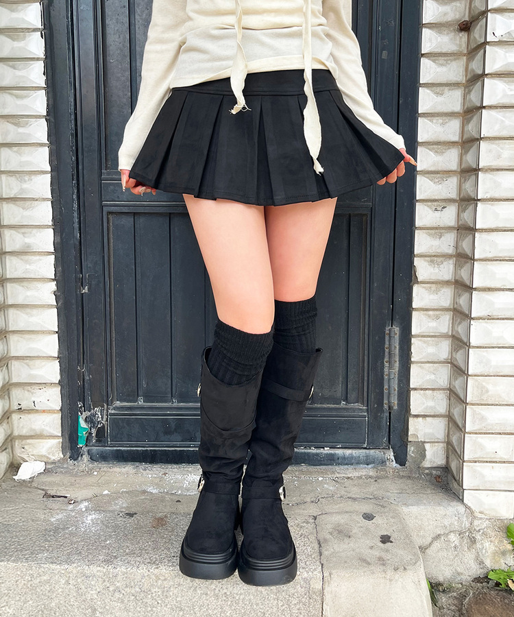 ニットニーハイソックス BLACK