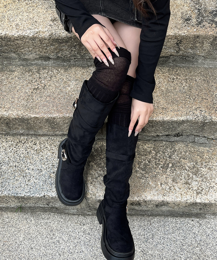 シースルーニーハイソックス BLACK