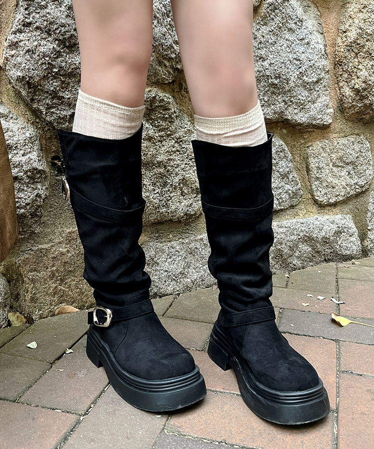 베이직 데일리 하이 니삭스  베이지