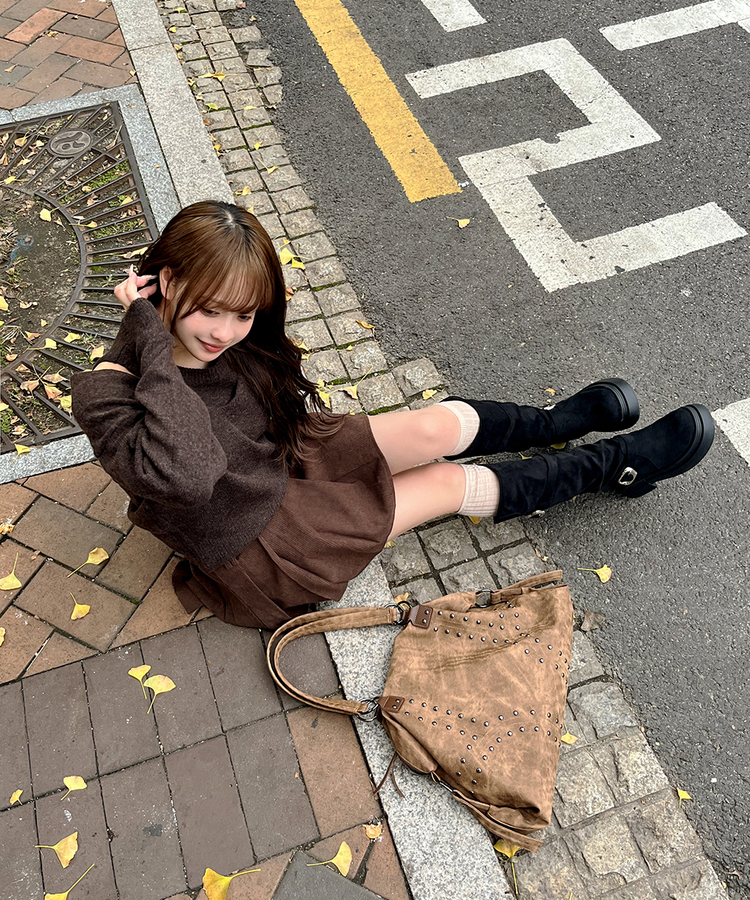 베이직 데일리 하이 니삭스  베이지