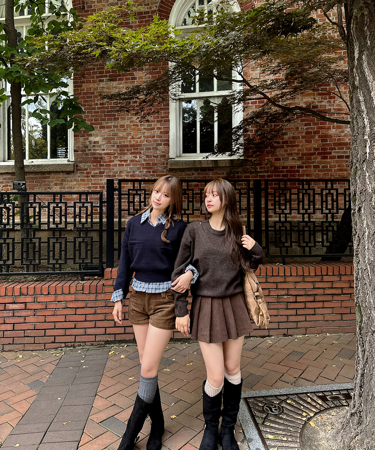 베이직 데일리 하이 니삭스  베이지