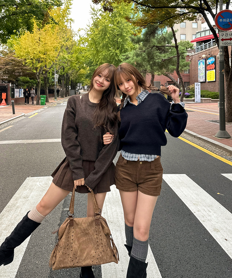 베이직 데일리 하이 니삭스  베이지