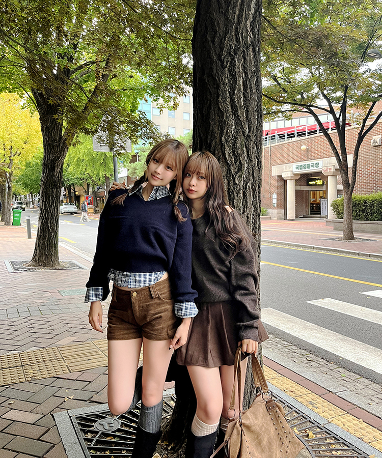 베이직 데일리 하이 니삭스  베이지