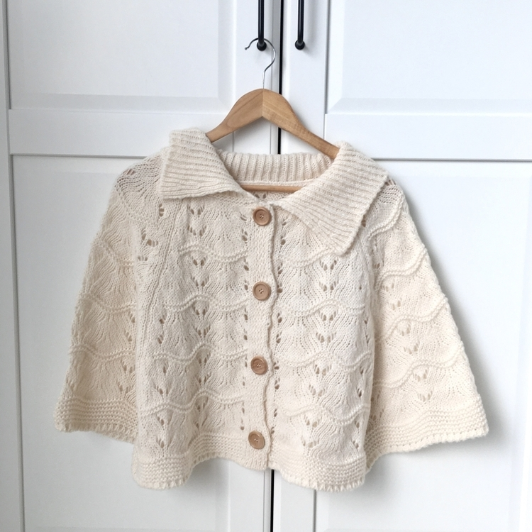 달빛천사 빈티지 대장 모리걸 우드버튼 판초 카라 케이프 망토