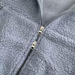 양털 뽀글이 배색 투웨이 스트링 오버핏 덤블 크롭 후드집업 점퍼