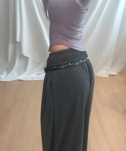 スタースタッドスリムレザーベルト BLACK