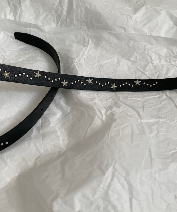スタースタッドスリムレザーベルト