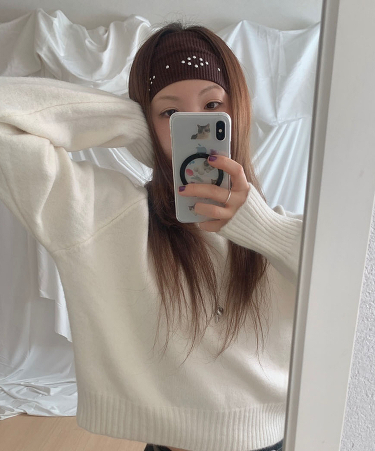 スタッドリブバンダナ BROWN