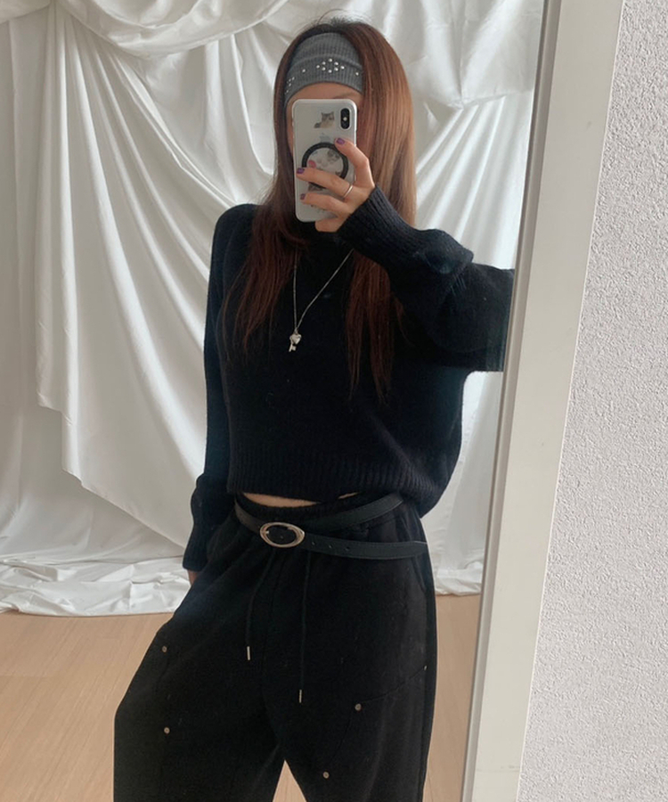 スタッドリブバンダナ GREY