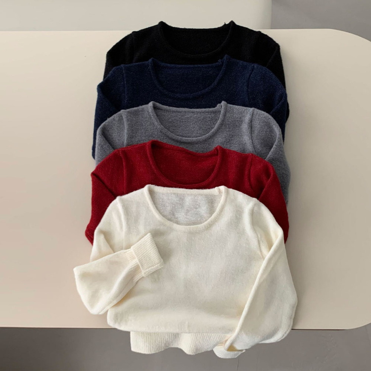 허리3kg 잘록해보이는 핏슬림핏 라운드 니트