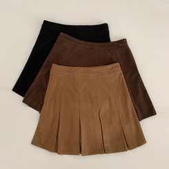 プリーツコーデュロイスカートパンツ