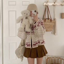 プリーツコーデュロイスカートパンツ BEIGE