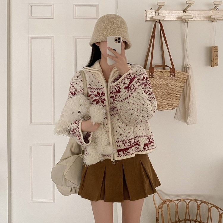 プリーツコーデュロイスカートパンツ BEIGE