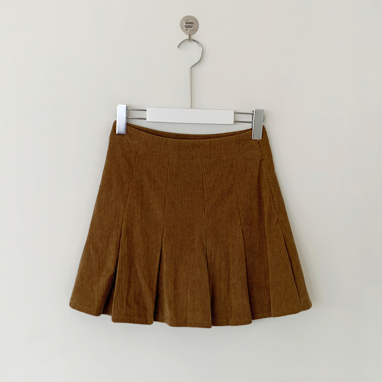 プリーツコーデュロイスカートパンツ