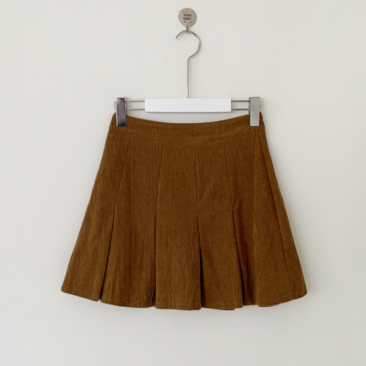 プリーツコーデュロイスカートパンツ