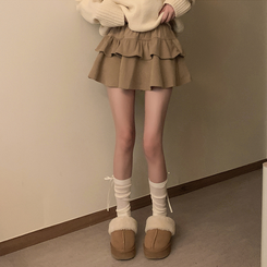 ティアードフリルコーデュロイスカート BEIGE