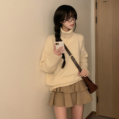 ティアードフリルコーデュロイスカート BEIGE