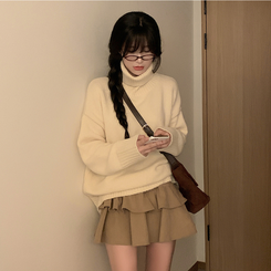 ティアードフリルコーデュロイスカート BEIGE