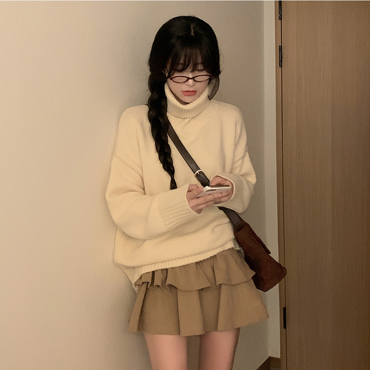 ティアードフリルコーデュロイスカート BEIGE