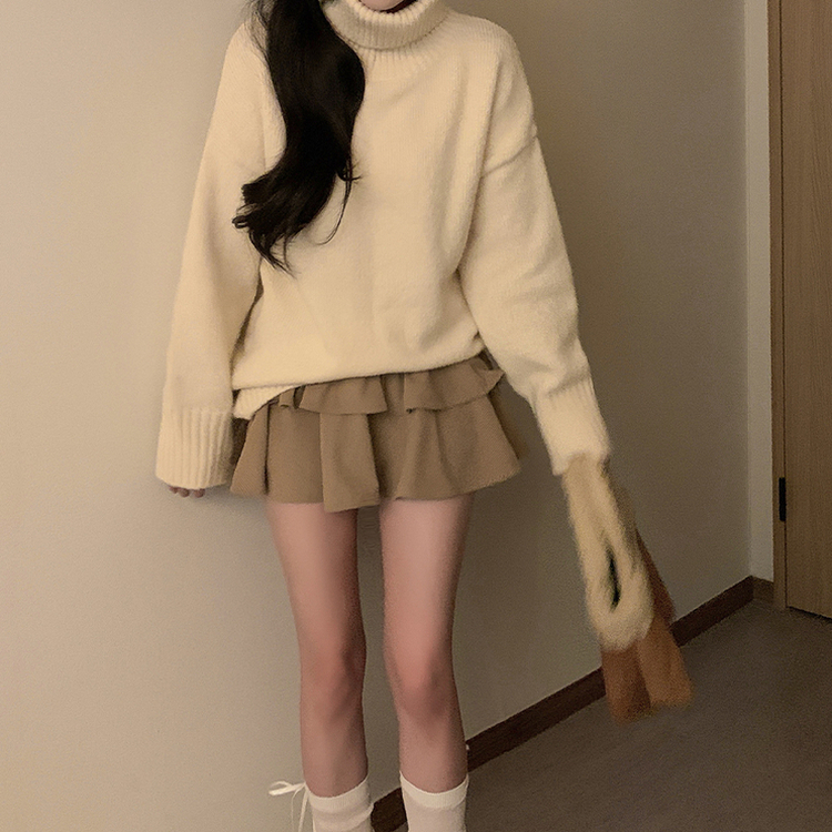 ティアードフリルコーデュロイスカート BEIGE
