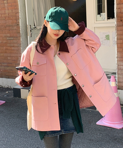 バイカラーキルティングジャケット｜ジャケット｜韓国ファッション通販