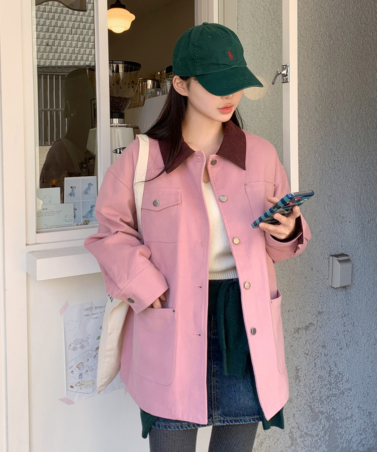 バイカラーキルティングジャケット｜ジャケット｜韓国ファッション通販