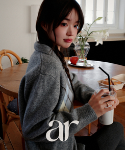 アーガイルチェックウールニットカーディガン   GRAY