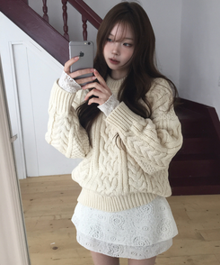 レイヤードパターンレースワンピース IVORY