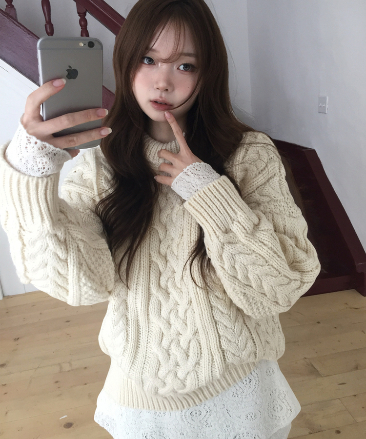 レイヤードパターンレースワンピース IVORY