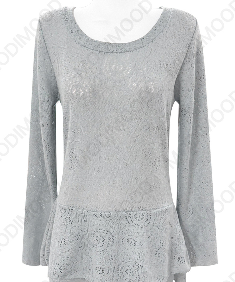 レイヤードパターンレースワンピース