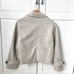 빈티지 모리걸 버튼 포켓 둥근카라 숏 코트 자켓 프레피