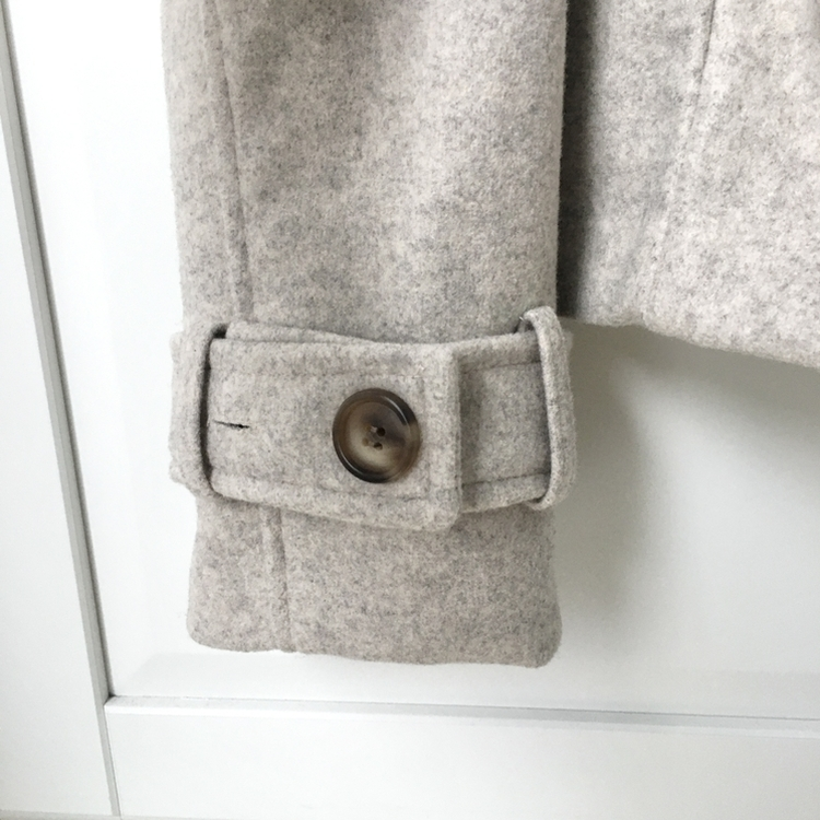 빈티지 모리걸 버튼 포켓 둥근카라 숏 코트 자켓 프레피