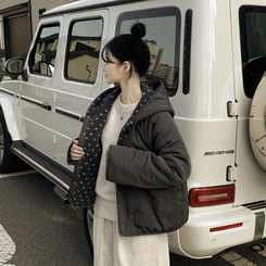 リバーシブルボアドットダウン CHARCOAL