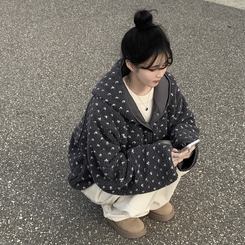 リバーシブルボアドットダウン CHARCOAL