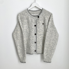 부드럽고 폭닥한 배색 단추포인트 라운드 겨울 여리여리 울가디건