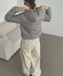 깔끔 군더더기 없는 경량 간절기 겨울 패딩 그레이