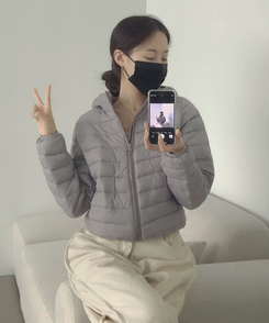 깔끔 군더더기 없는 경량 간절기 겨울 패딩 그레이