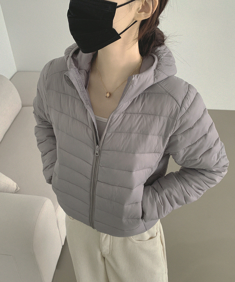 깔끔 군더더기 없는 경량 간절기 겨울 패딩 그레이
