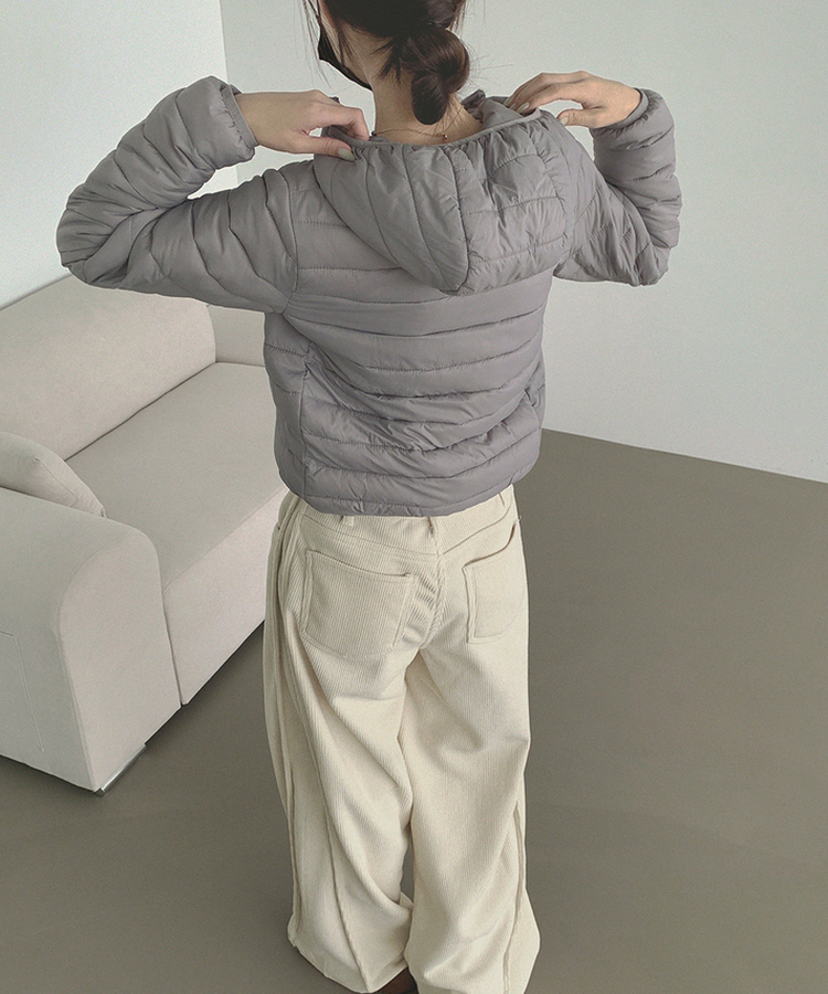 깔끔 군더더기 없는 경량 간절기 겨울 패딩 그레이