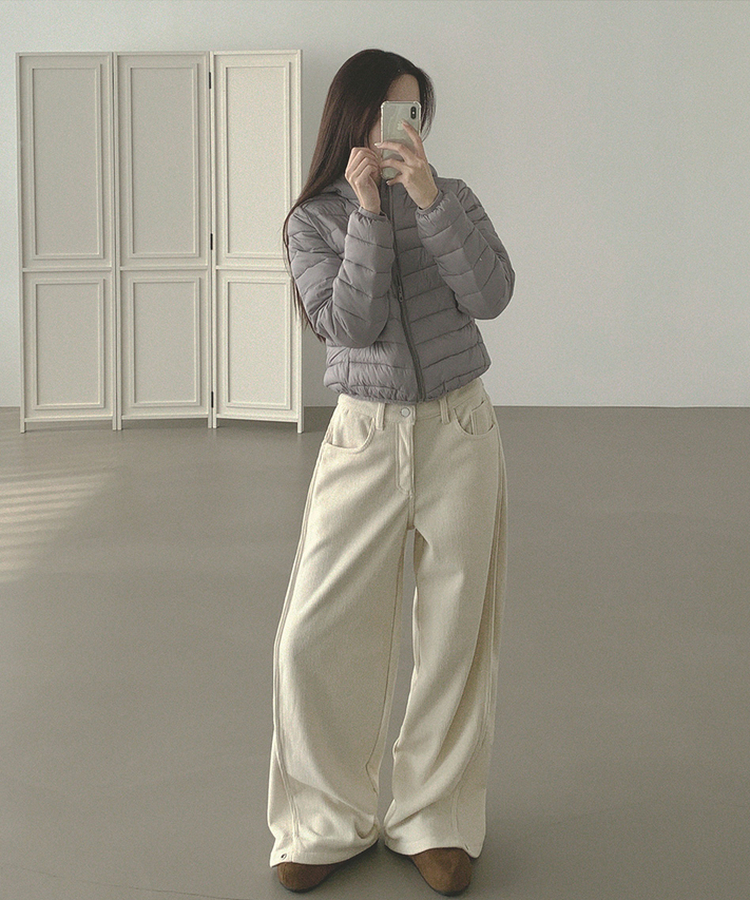 깔끔 군더더기 없는 경량 간절기 겨울 패딩 그레이