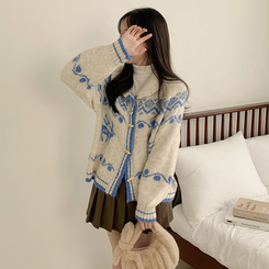 ノルディックニットカーディガン IVORY