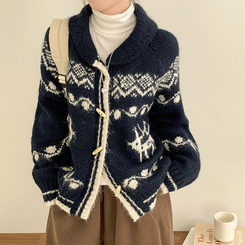 ノルディックニットカーディガン NAVY