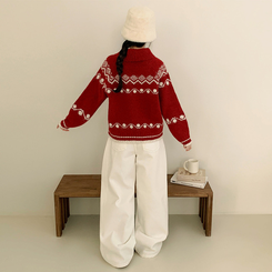 ノルディックニットカーディガン WINE