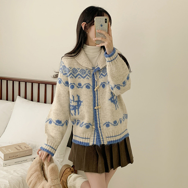 ノルディックニットカーディガン IVORY