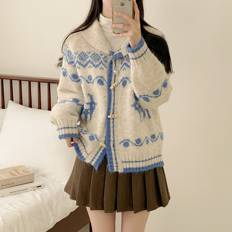 ノルディックニットカーディガン IVORY